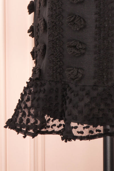 Aedre Black Textured Short Sleeve Dress | Boutique 1861 bottom