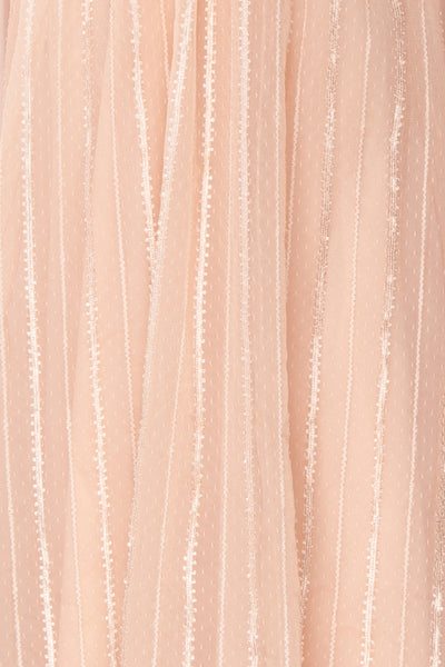 Aegis Lychee Pink Striped Mesh A-Line Gown | Boutique 1861 8