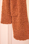 Aegle Rust Long Fuzzy Knitted Cardigan | Boutique 1861 bottom