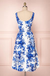 Agalia White & Blue Floral A-Line Cocktail Dress | Boutique 1861 5