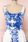 Agalia White & Blue Floral A-Line Cocktail Dress | Boutique 1861 2