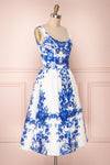 Agalia White & Blue Floral A-Line Cocktail Dress | Boutique 1861 3