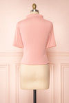 Agnees Pink Mock Neck Crop T-Shirt | Boutique 1861 back view