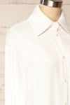 Aheart Give Me Your Heart Button-Up Satin Shirt | La petite garçonne side close up