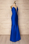 Aiani Sapphire Blue Satin Mermaid Gown | La Petite Garçonne 3