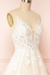 Aicha Beige Embroidered Bridal Gown w/ Sequins | Boudoir 1861 side close