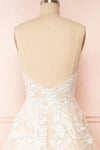 Aicha Beige Embroidered Bridal Gown w/ Sequins | Boudoir 1861 back close up