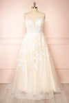 Aicha Beige Embroidered Bridal Gown w/ Sequins | Boudoir 1861 front plus size