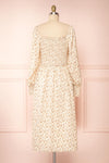 Aimee Cream Square Neck Floral Midi Dress | Boutique 1861 back view