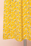 Aimee Yellow Square Neck Floral Midi Dress | Boutique 1861 bottom