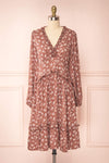 Aimetine Dusty Rose Long Sleeve Floral Dress | Boutique 1861 front view