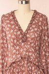 Aimetine Dusty Rose Long Sleeve Floral Dress | Boutique 1861 front close up