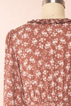 Aimetine Dusty Rose Long Sleeve Floral Dress | Boutique 1861back close up