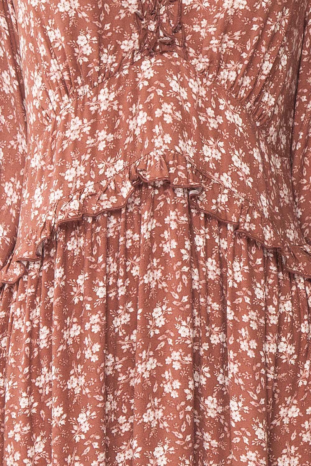 Aimetine Dusty Rose Long Sleeve Floral Dress | Boutique 1861 fabric