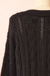 Akao Black Cable Knit Cardigan | Boutique 1861 back close-up