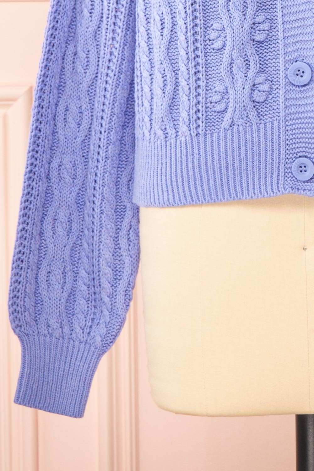 Akao Lavender Cable Knit Cardigan | Boutique 1861 bottom 