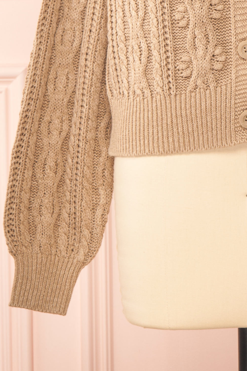 Akao Taupe Cable Knit Cardigan | Boutique 1861 bottom 