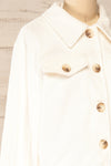 Alani Cream Large Corduroy Jacket | La petite garçonne side close-up