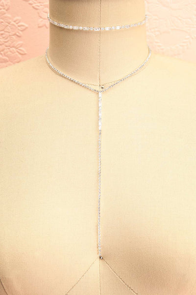 Alaria Silver | Set of 2 Choker Necklaces w/ Crystals
