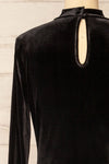 Albacete Short Fitted Velvet Dress w/ Long Sleeves | La petite garçonne back close-up