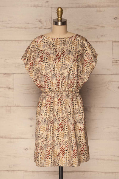 Alberoni Golden Silky A-Line Dress with Pattern | La Petite Garçonne 1