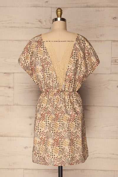Alberoni Golden Silky A-Line Dress with Pattern | La Petite Garçonne 5