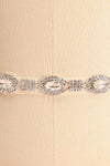 Alberta White Ribbon Belt w/ Crystals Ornament | Boudoir 1861 close-up