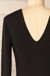 Alcobendas Black Sparkling Short Dress w/ Long Sleeves | La petite garçonne back close-up