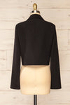Alcorcon Black Cropped Blazer w/ Notched Lapels back view