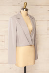 Alcorcon Grey Cropped Blazer w/ Notched Lapels side view