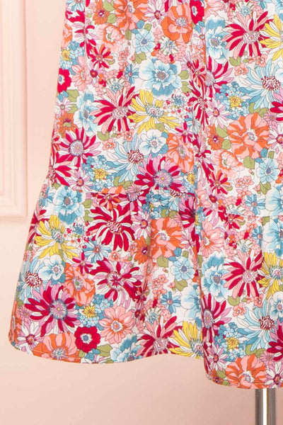 Aleit Floral Midi Dress w/ Balloon Sleeves | Boutique 1861 bottom