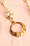 Alena Paz Golden Art Deco Pendant Earrings close-up | Boutique 1861
