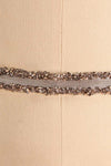 Alfifa Gris Silver Grey Ribbon Belt with Crystals | Boudoir 1861 close-up