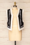 Alicante Black and White Embroidered Sherpa Vest | La petite garçonne front view
