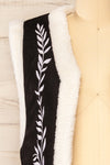 Alicante Black and White Embroidered Sherpa Vest | La petite garçonne front close-up