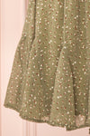 Alicanto Green Patterned Short Faux Wrap Dress | Boutique 1861 bottom