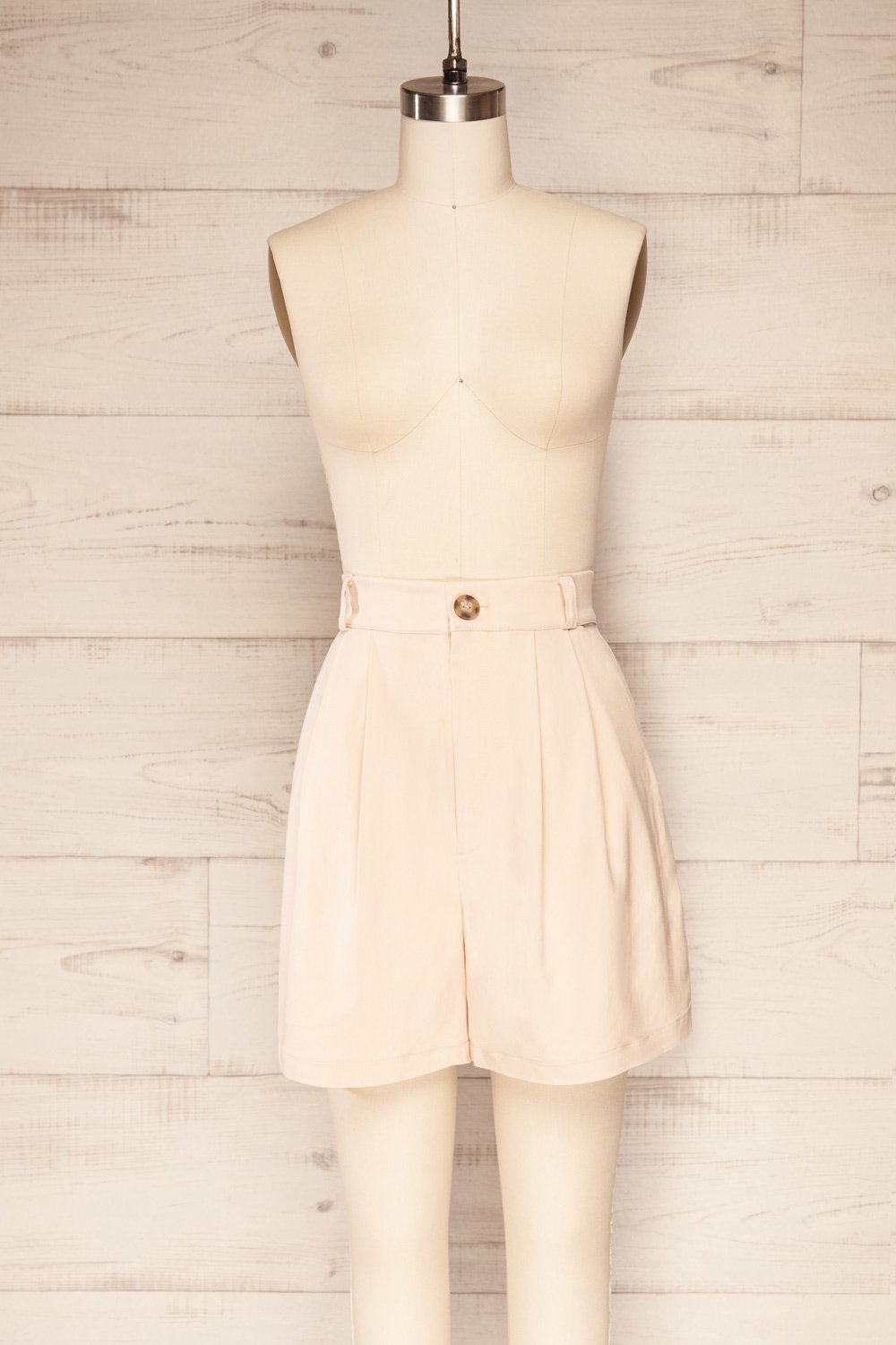 Alici Blush Pleated High-Waisted Shorts | La petite garconne plus