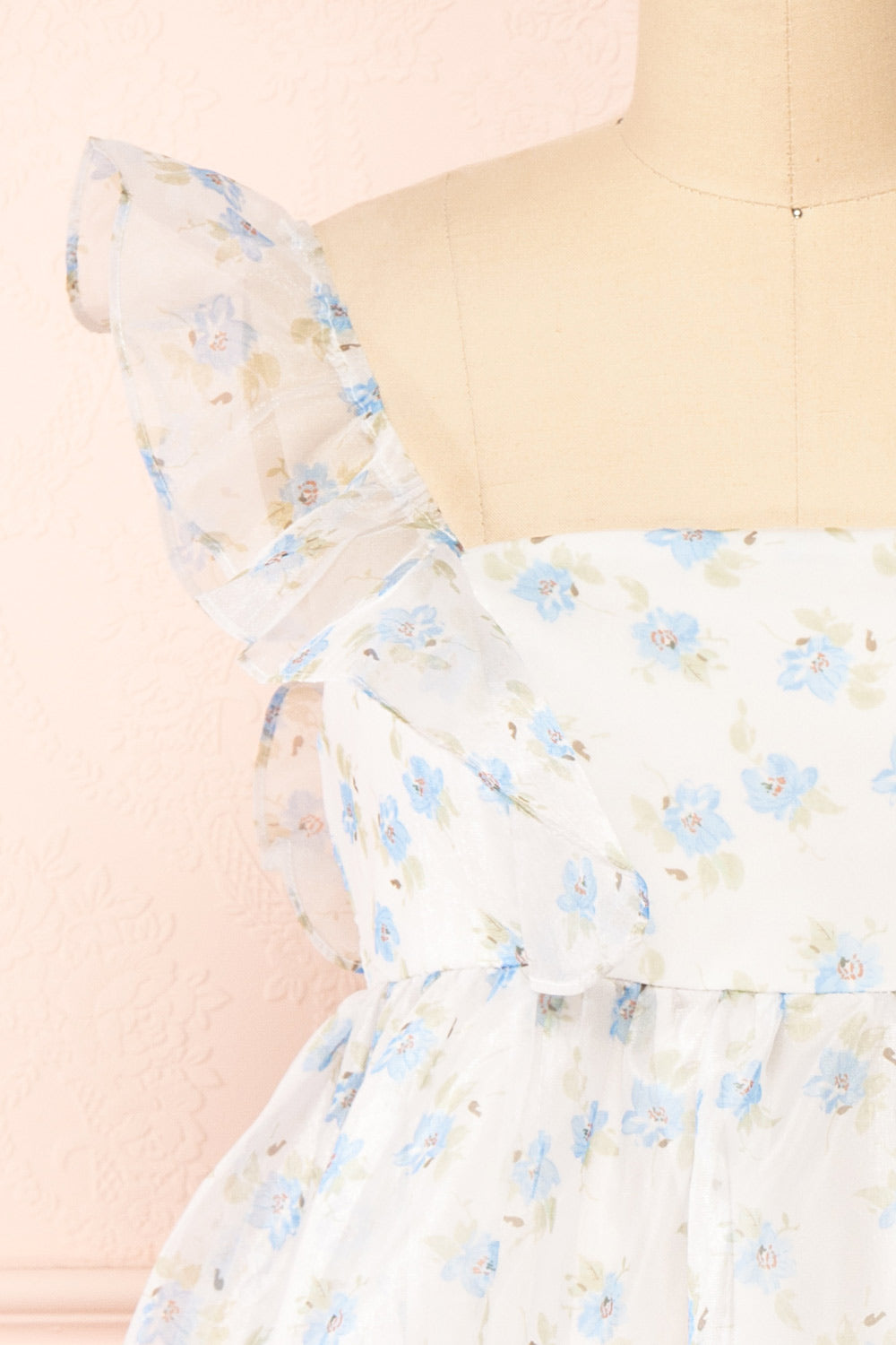 Alicia Short Floral Babydoll Dress | Boutique 1861 front close-up