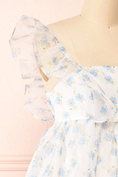 Alicia Short Floral Babydoll Dress | Boutique 1861 side close-up