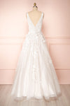 Alida White Embroidered V-Neck Tulle Bridal Dress | Boudoir 1861 back view