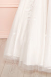 Alida White Embroidered V-Neck Tulle Bridal Dress | Boudoir 1861 bottom