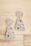 Alius Silver Textured Earrings w/ Coloured Cristals
