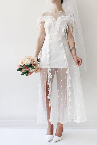 Aliza White Tulle Maxi Bridal Dress with Ruffles | Boudoir 1861 2
