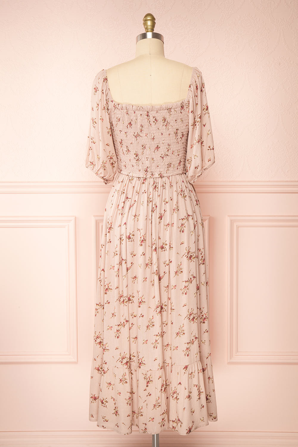 Alka Square Neck Floral Midi Dress | Boutique 1861 back view