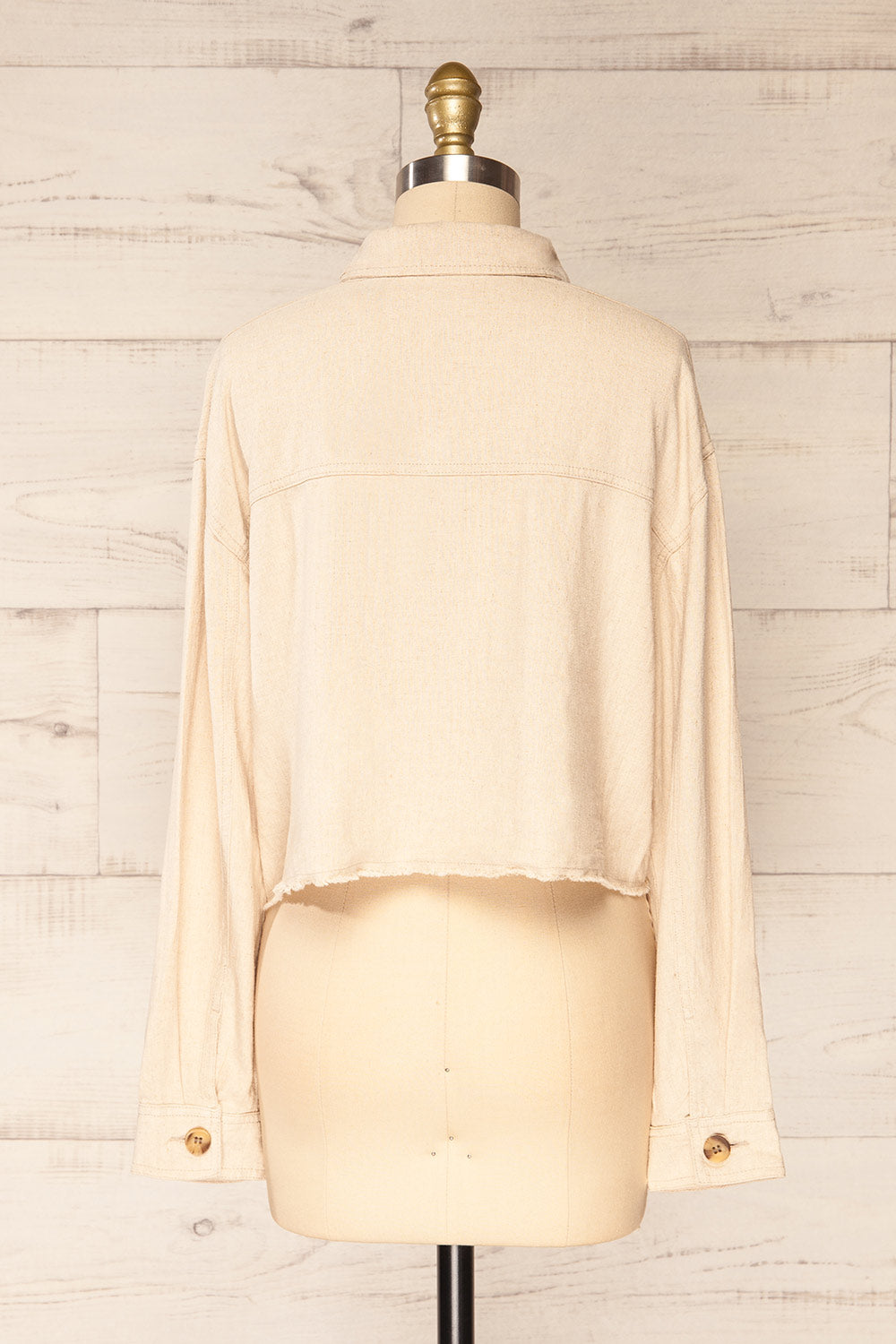 Alkala Cropped Linen Jacket | La petite garçonne back view