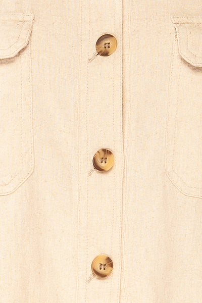 Alkala Cropped Linen Jacket | La petite garçonne fabric