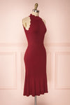 Allegorie Burgundy Knit A-Line Dress | Boutique 1861 side view