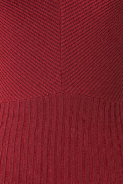Allegorie Burgundy Knit A-Line Dress | Boutique 1861 fabric detail