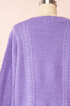 Alony Lilac Knit Cardigan w/ Buttons | Boutique 1861 back close up