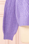 Alony Lilac Knit Cardigan w/ Buttons | Boutique 1861 sleeve